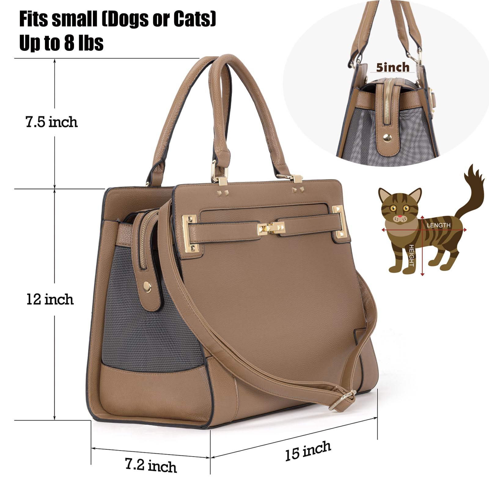 Minsong pet tote bag interior waterproof lining supports clean worry-free travels