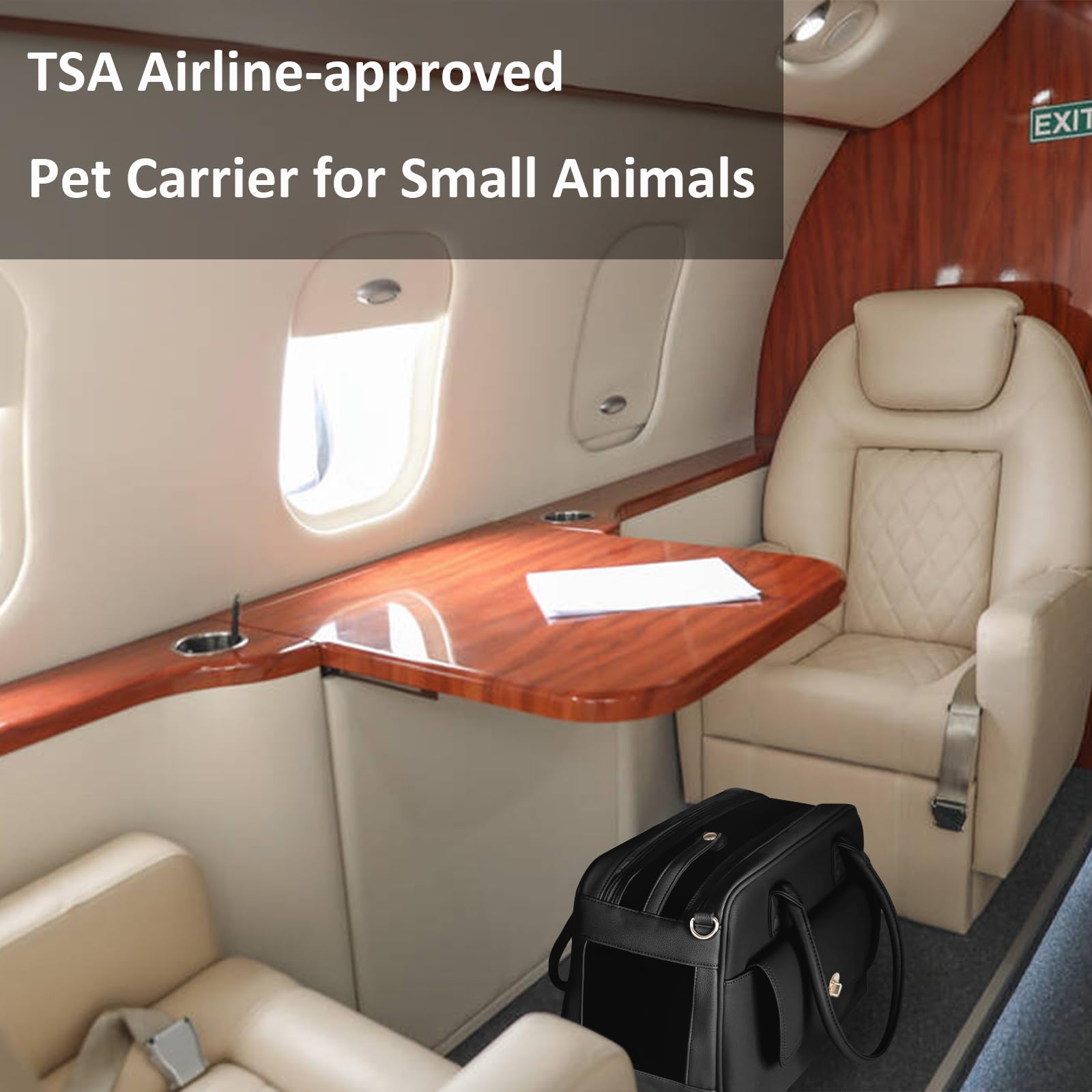 Minsong small-pet carrier purse accommodates puppies and kittens on trips.