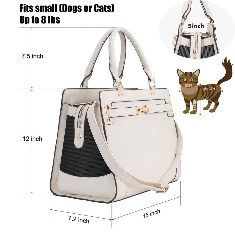 Minsong soft-sided leather pet purse interior highlighting plush padding for pet comfort