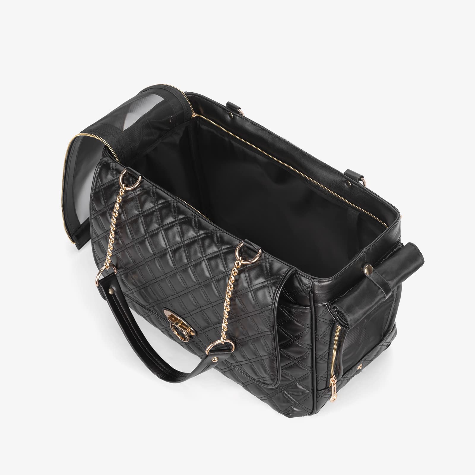 Minsong top and side doors enable quick pet access for easy setup.