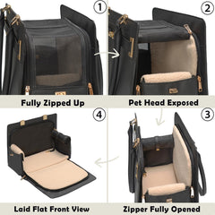 Minsong vegan leather dog purse carrier is water-resistant for stylish everyday use