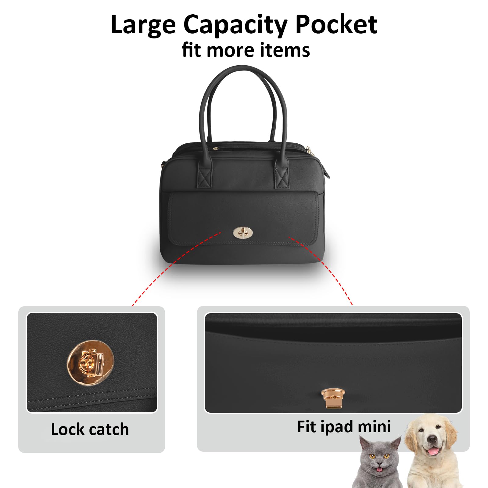 Minsong vegan leather purse offers durable and stylish pet transport.