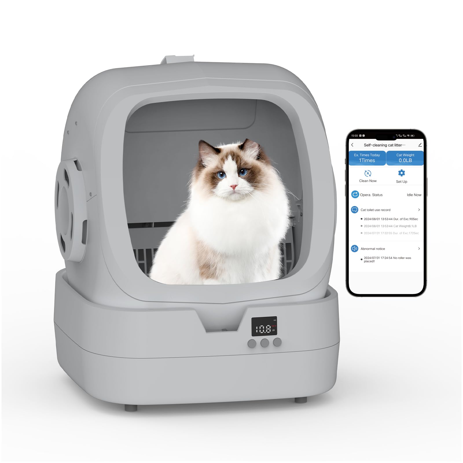 Mintakawa automatic litter box self-cleaning assembly in progress for quick setup.