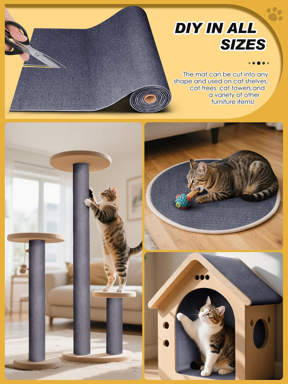 Minyii durable scratch-resistant material preserves furniture while satisfying cat claws