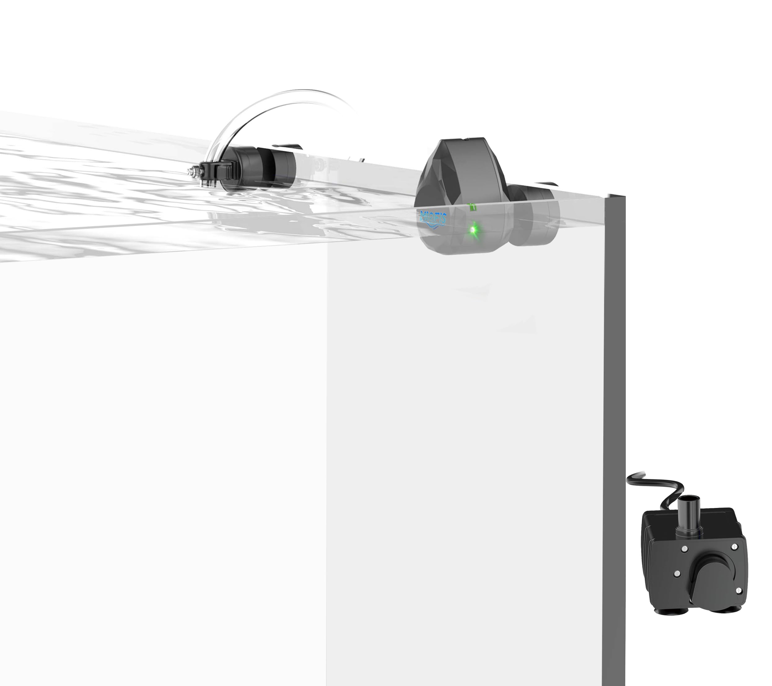 Miofis ATO NG ONE pump and electronics illustrate long-life, low-maintenance operation.