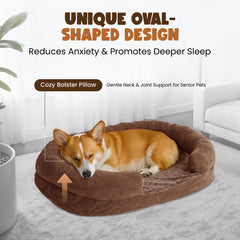 Miorun anti-anxiety dog bed low-cut entrance for easy in-and-out