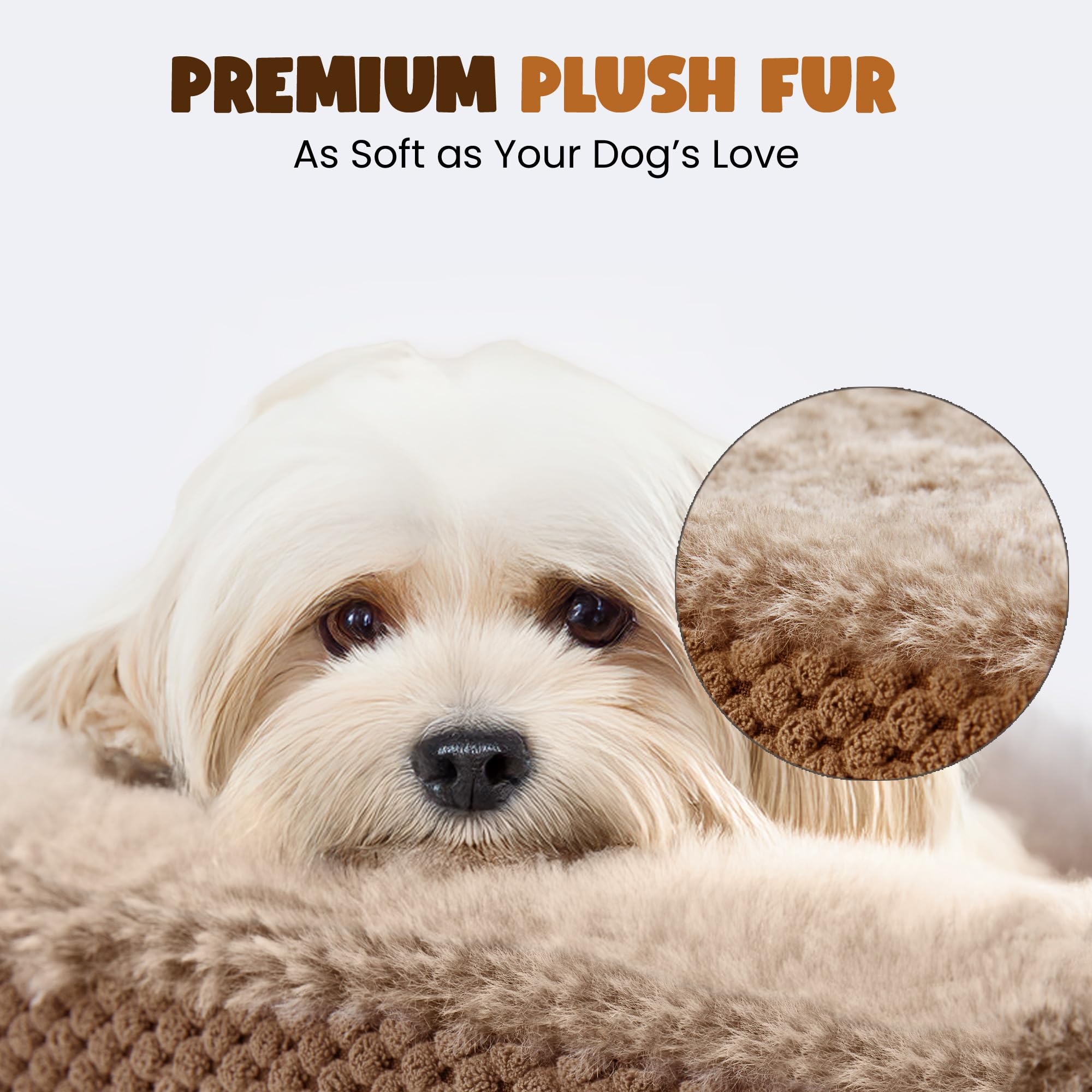 Miorun anti-anxiety dog bed non-slip base keeps bed steady