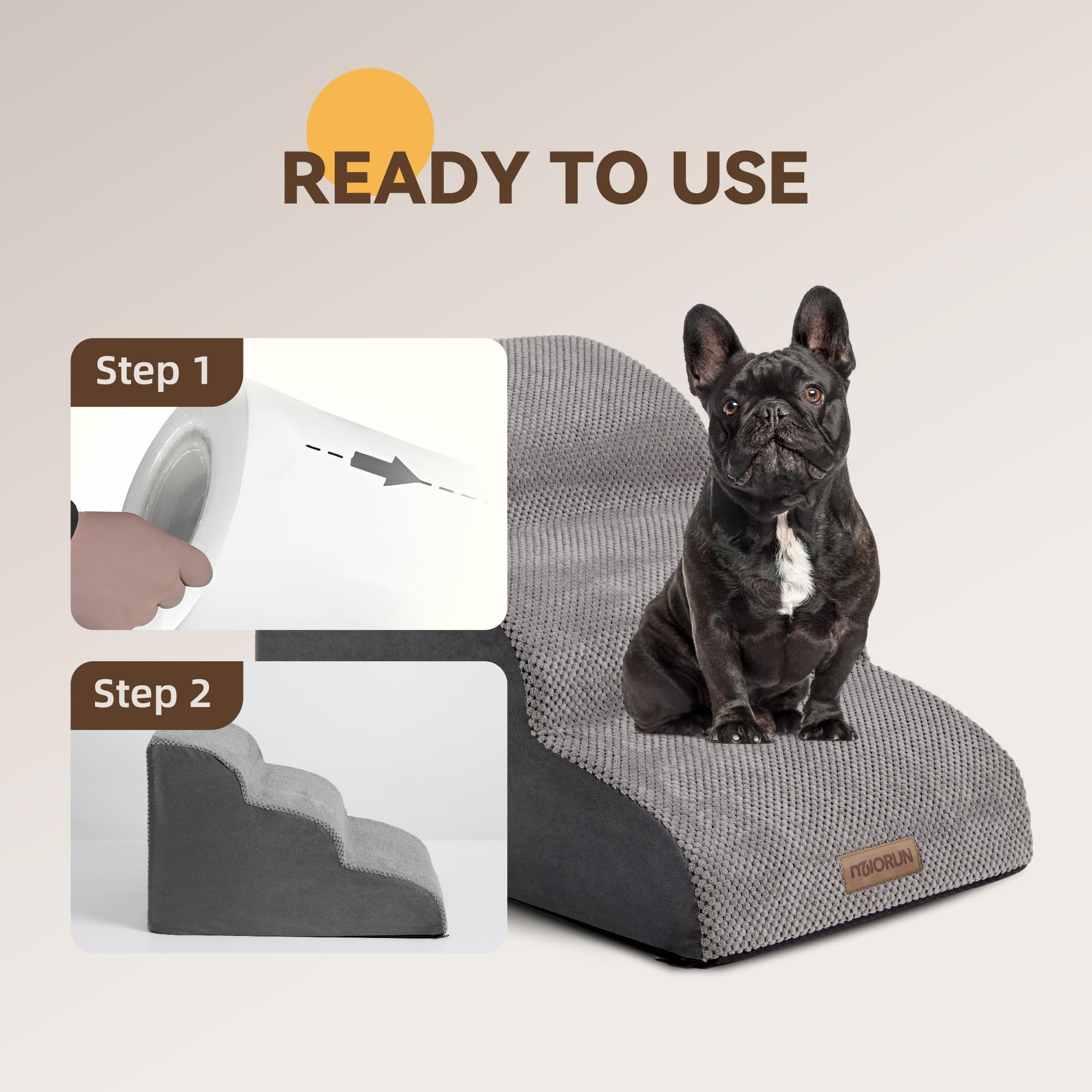Miorun dog stairs dimensions 23x15-7x16 inches for higher furniture