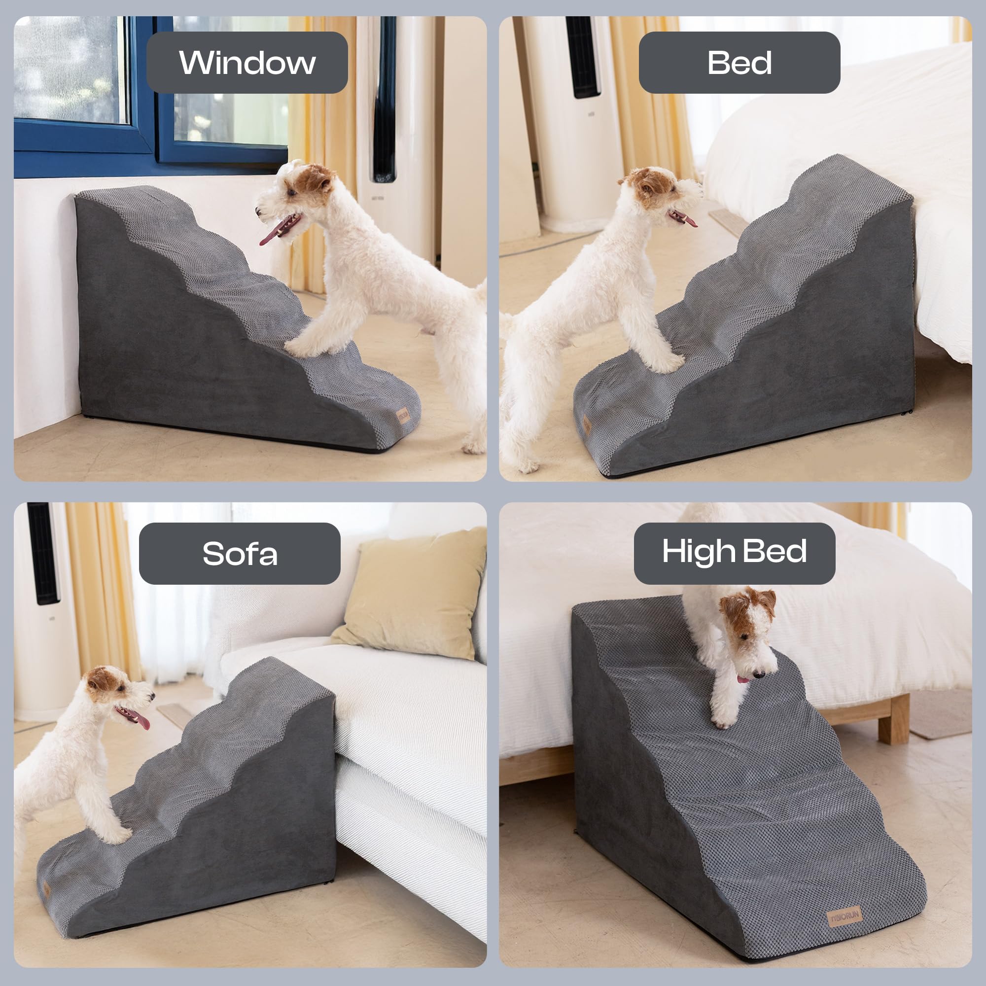 Miorun 5-step design highlighting wide steps for safe ascent.
