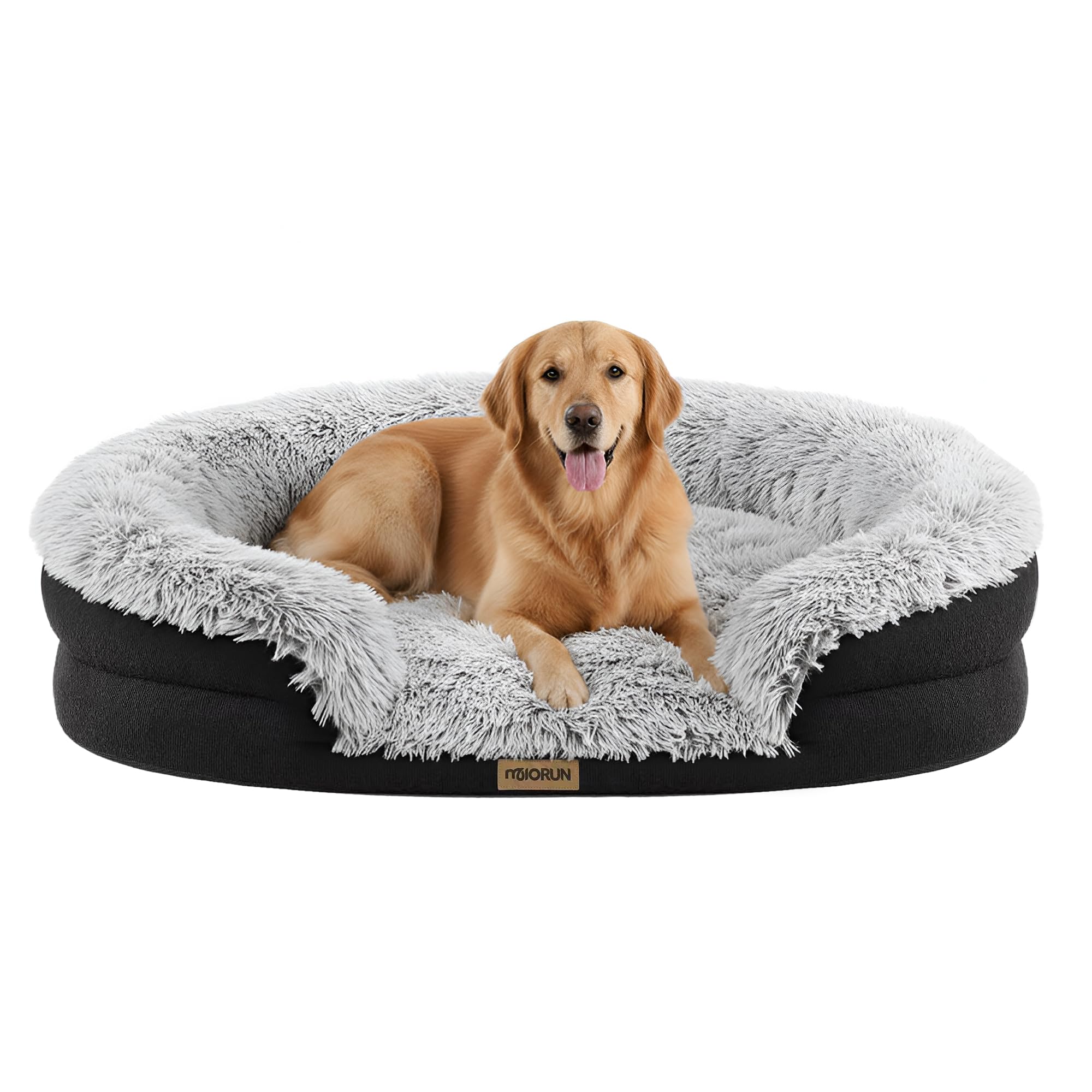 Miorun fluffy-orthopedic-dog-bed with ultra-soft plush for calm lounging.