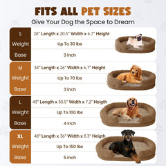 Miorun orthopedic dog bed camel side view highlights non-slip base for steady naps.