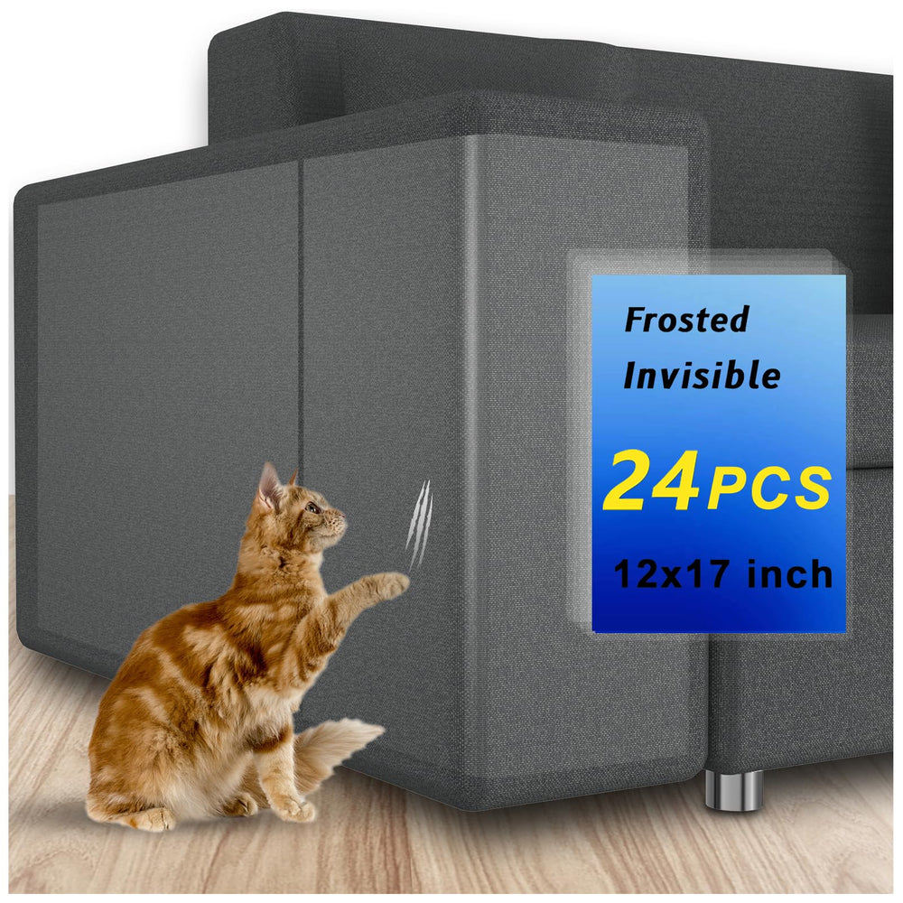 Mioule anti-cat-scratch protector pack shows 24 pieces guarding furniture from claws and tears.