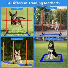 mioule dog agility jumping hoop adjustable height enables adapting workouts for growing dogs.