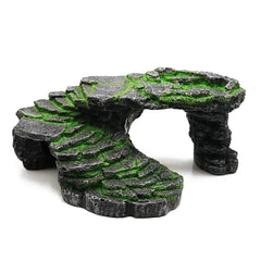 Mipukbay basking platform closeup in resin for safe basking and water-friendly decor.