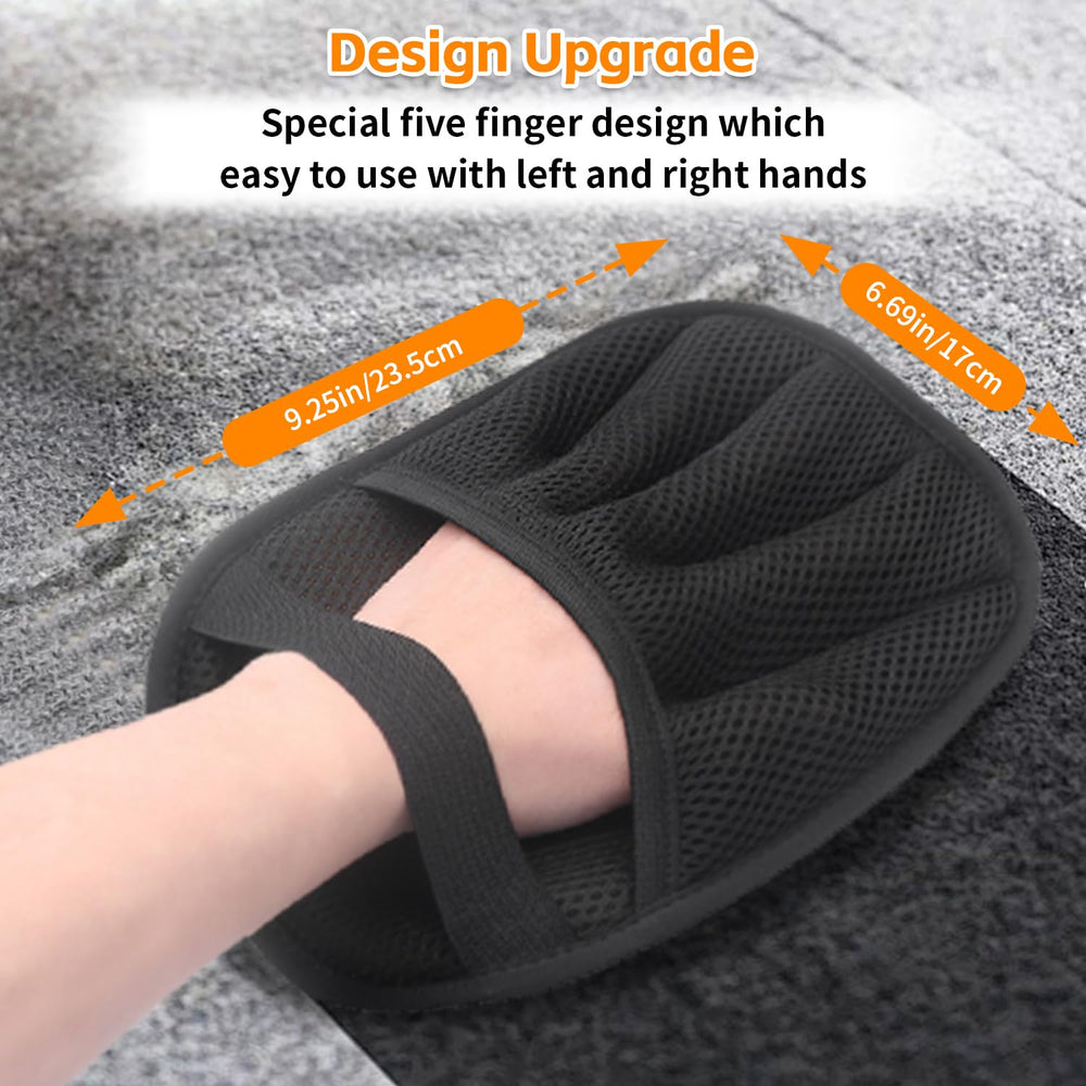 mirkir pet hair removal glove on clothes showing lint and hair removal.