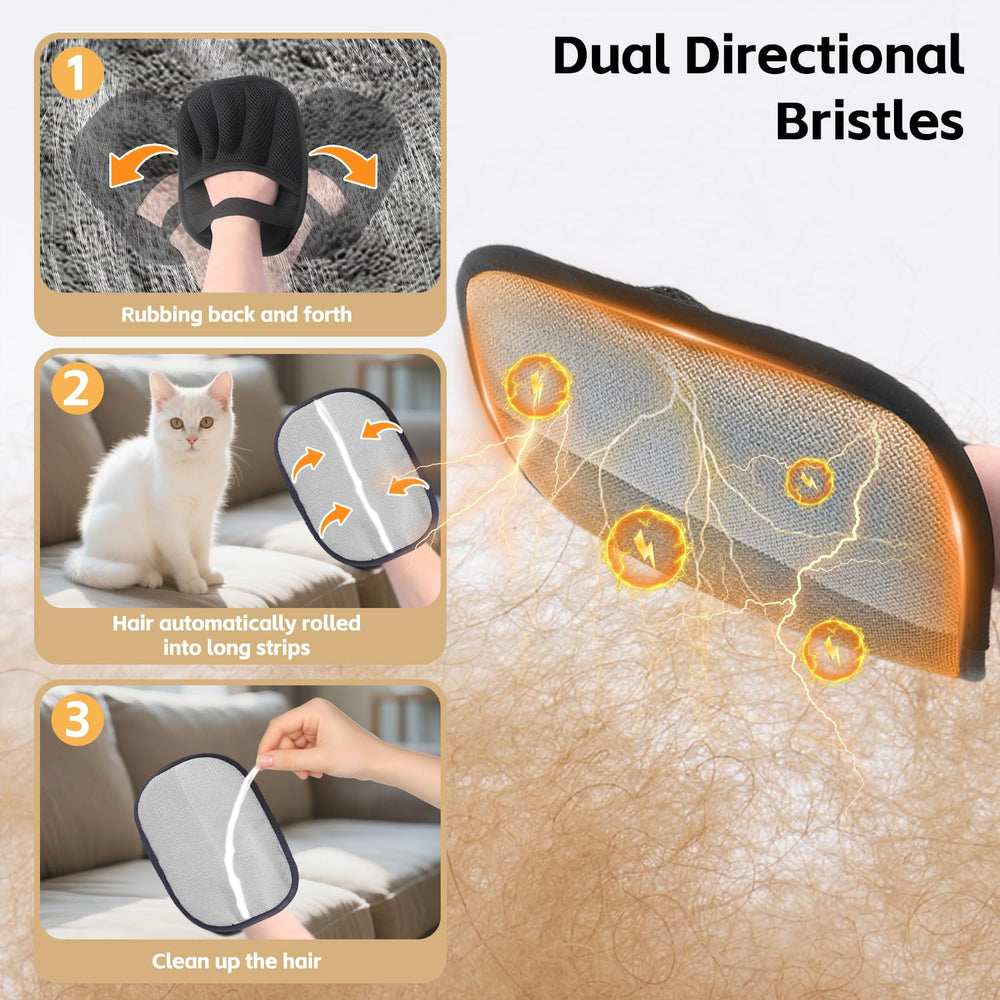 mirkir pet hair removal glove washable material emphasizes reusable design.