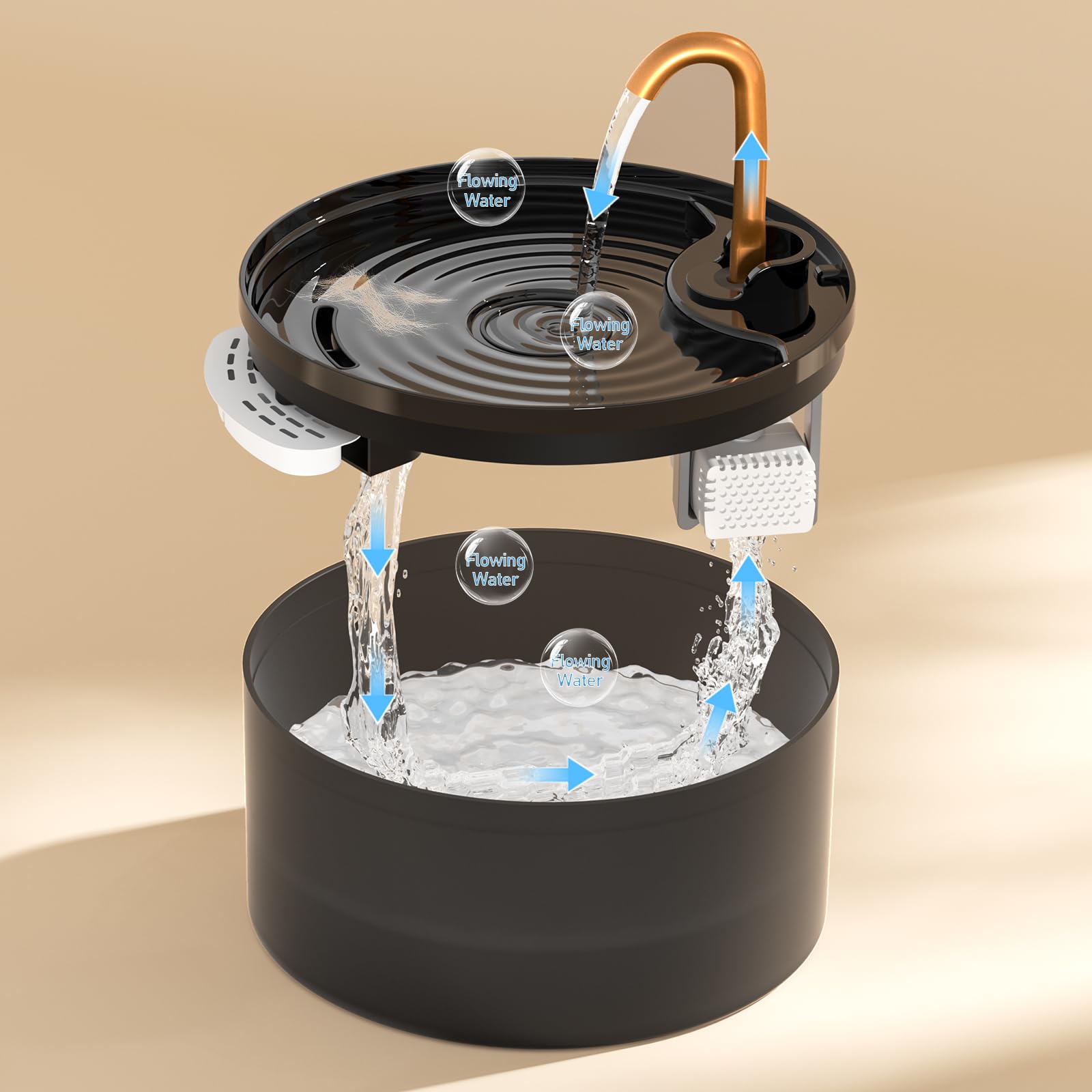 MISFANS ion exchange resin detail highlights water softening for gentler sips.