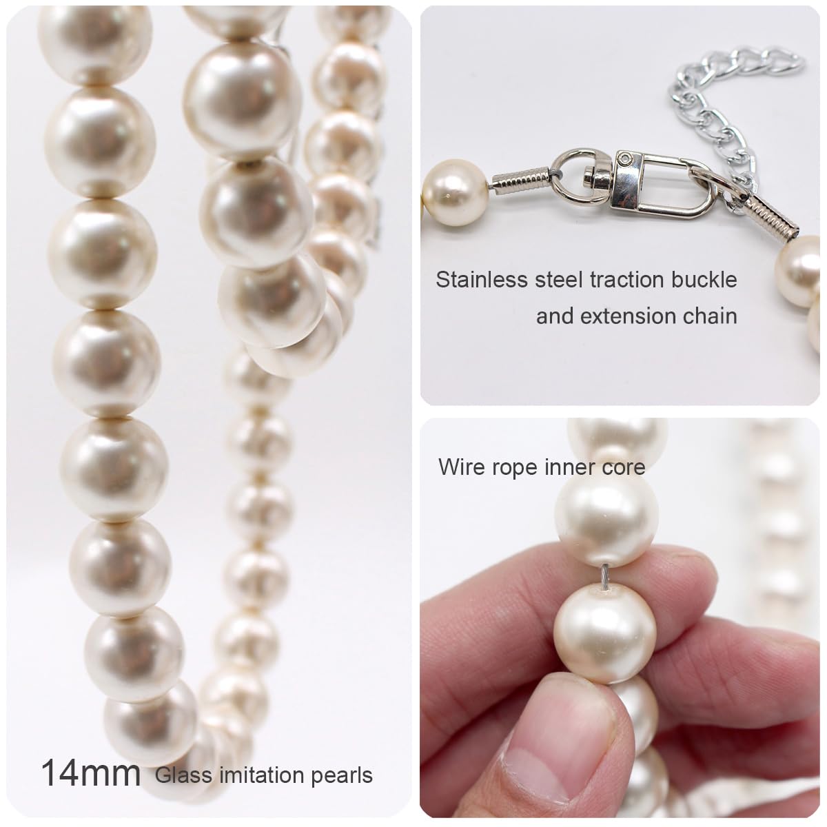 MISS PET champagne-colored pearls suit versatile occasions, ideal for casual walks and formal dinners