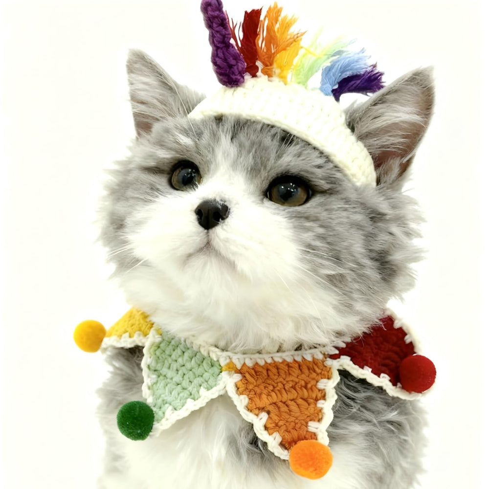 MITOCAPY unicorn dog hat—handmade knit for adorable costume photos.