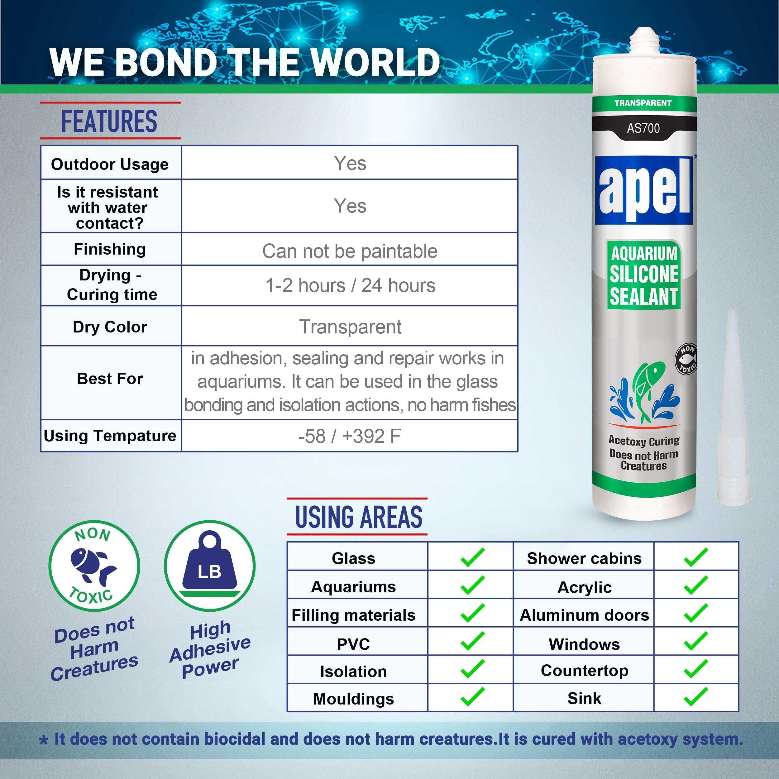 Mitreapel aquarium sealant quick-dry touch dries in 1–2 hours