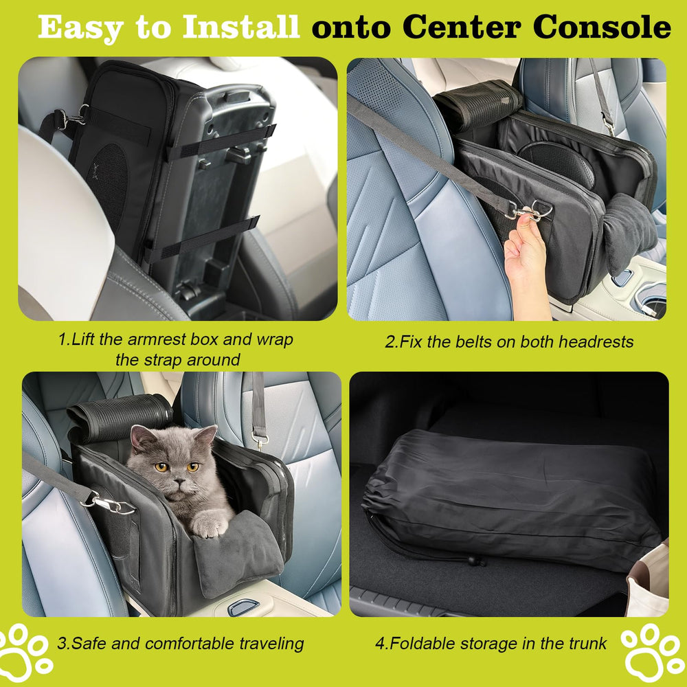 Mity Rain 3-in-1 cat car seat inner-harness provides extra travel security.
