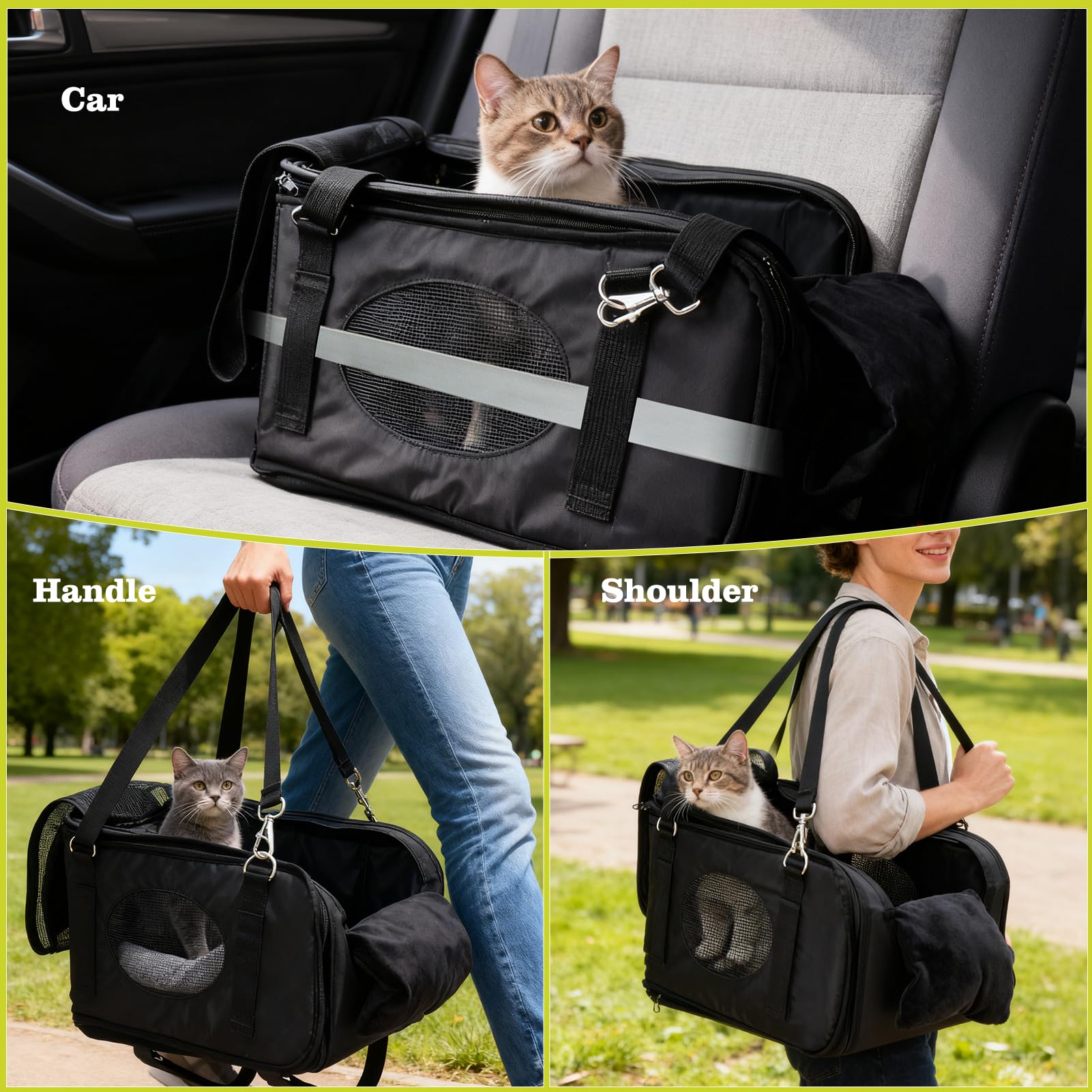 Mity Rain 3-in-1 cat car seat waterproof-nylon easy to clean and wipe.