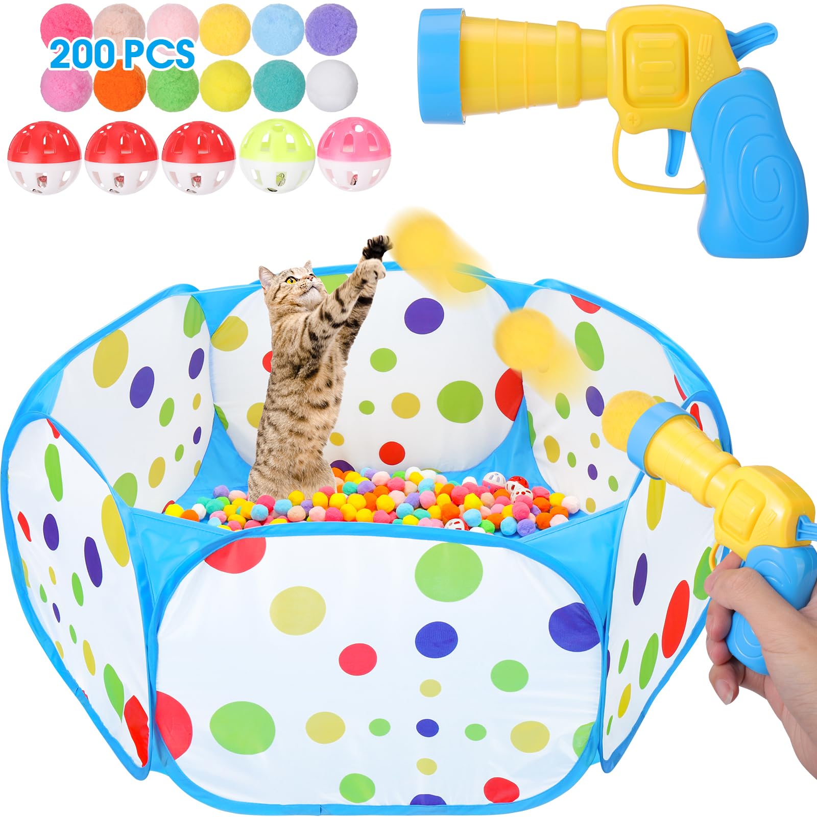 Mity Rain cat ball pit folded setup for easy indoor enrichment