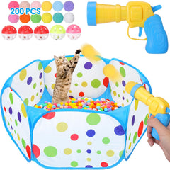 Mity Rain cat ball pit folded setup for easy indoor enrichment