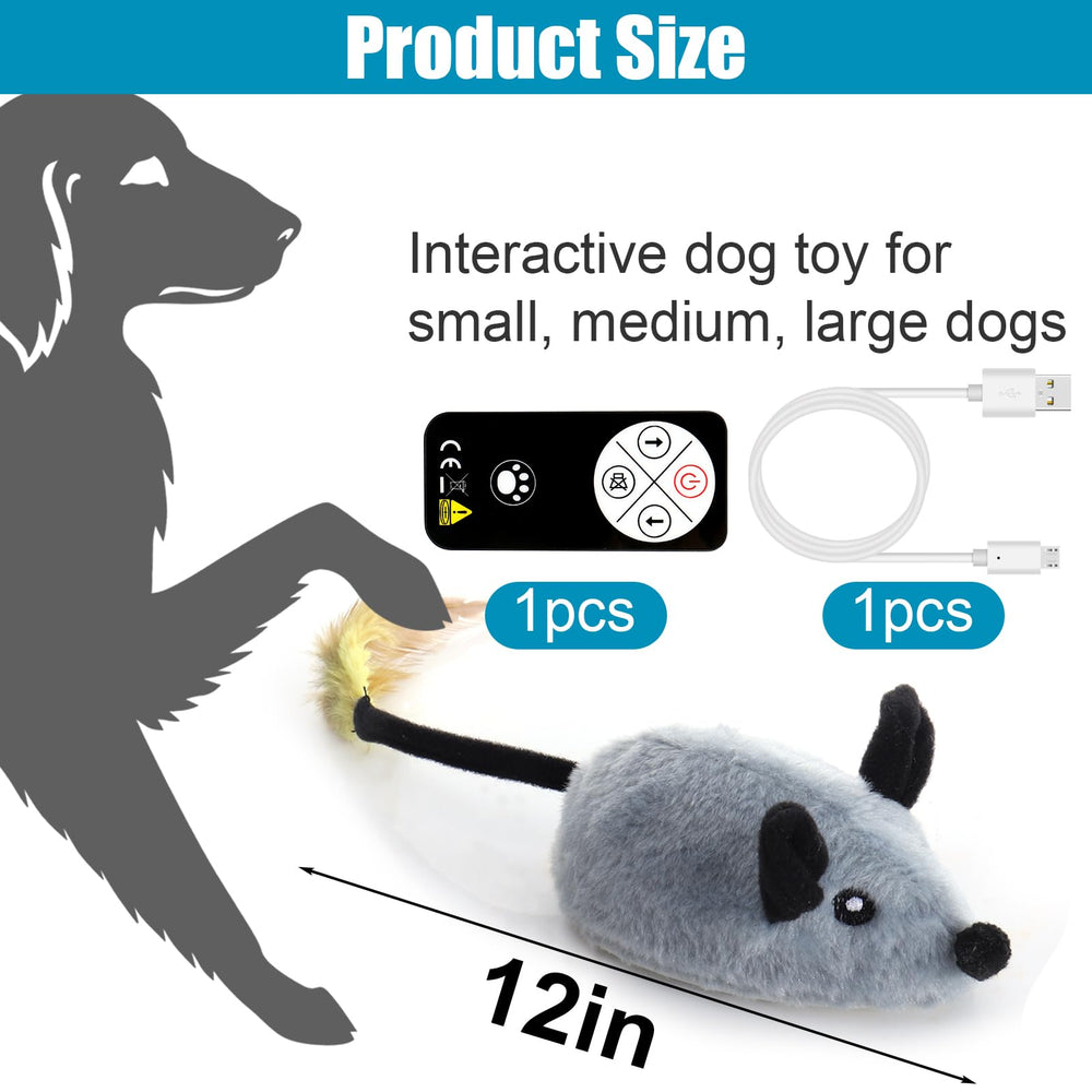 Mity rain dog mouse toy realistic sound enhances solo play
