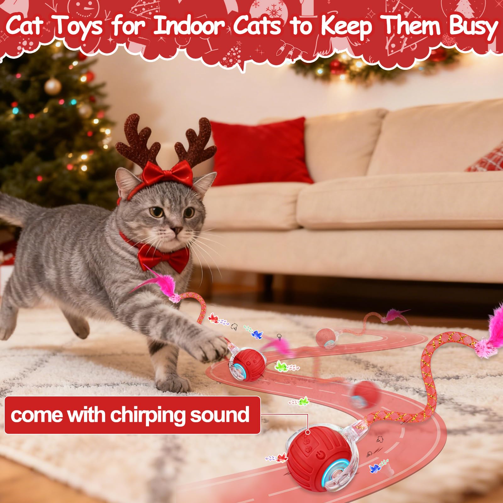 Mity Rain obstacle-avoidance cat toy ball ensures safe play.