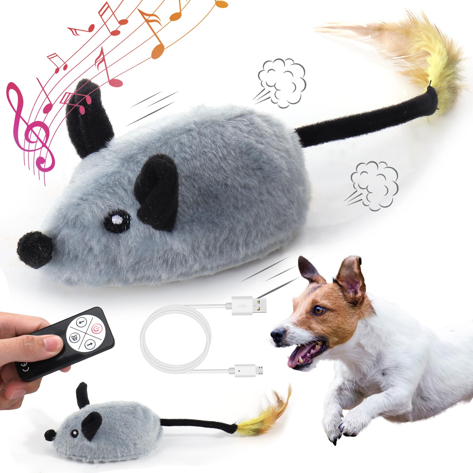 Mity rain interactive dog toy with remote sensor for smart play sessions