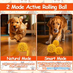 Mity Rain motion-activated orange ball invites touch for extra activity.