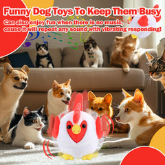 Mity Rain dog toy plays pop songs to keep dogs engaged.