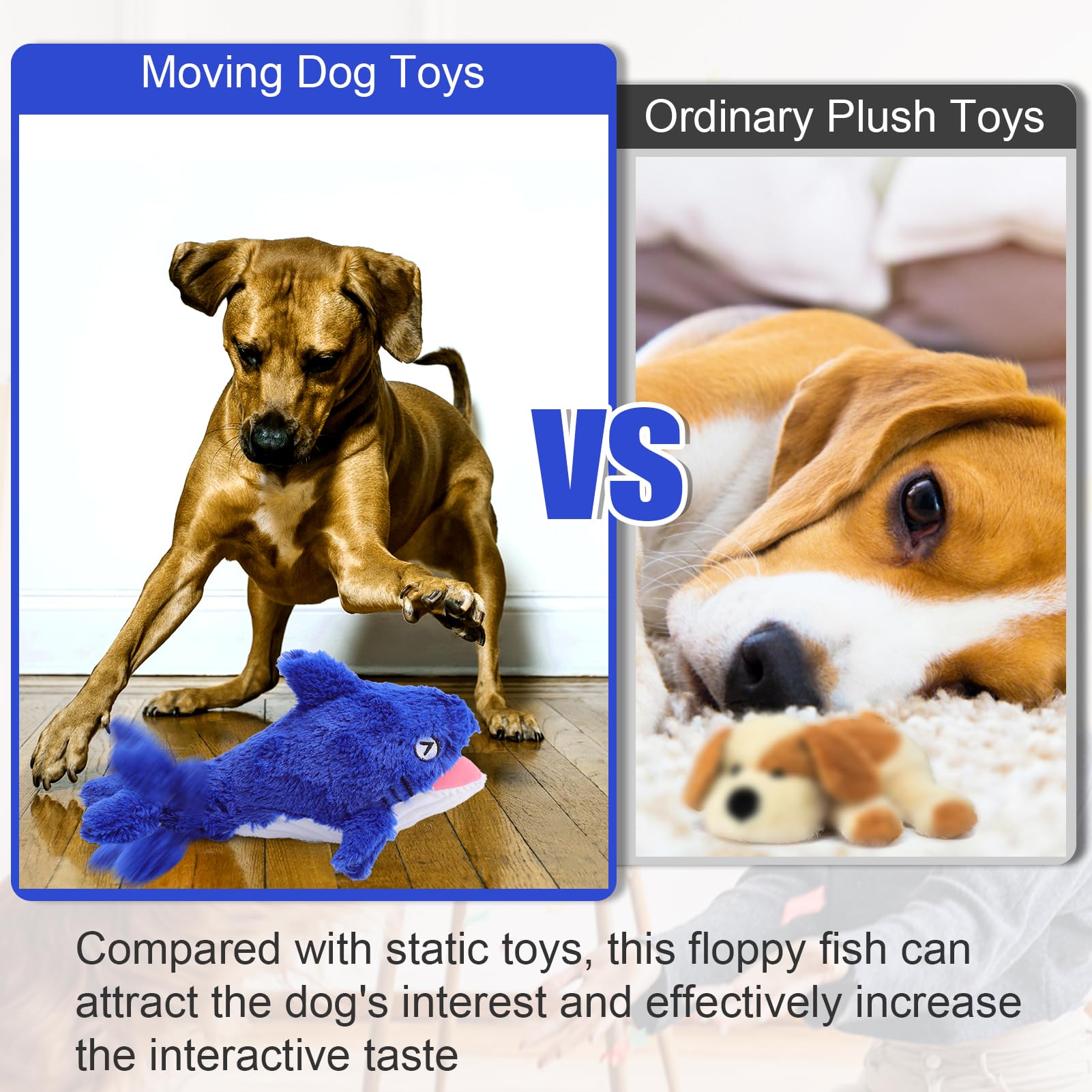 Mity Rain rechargeable dog toy with charging cable for long sessions.