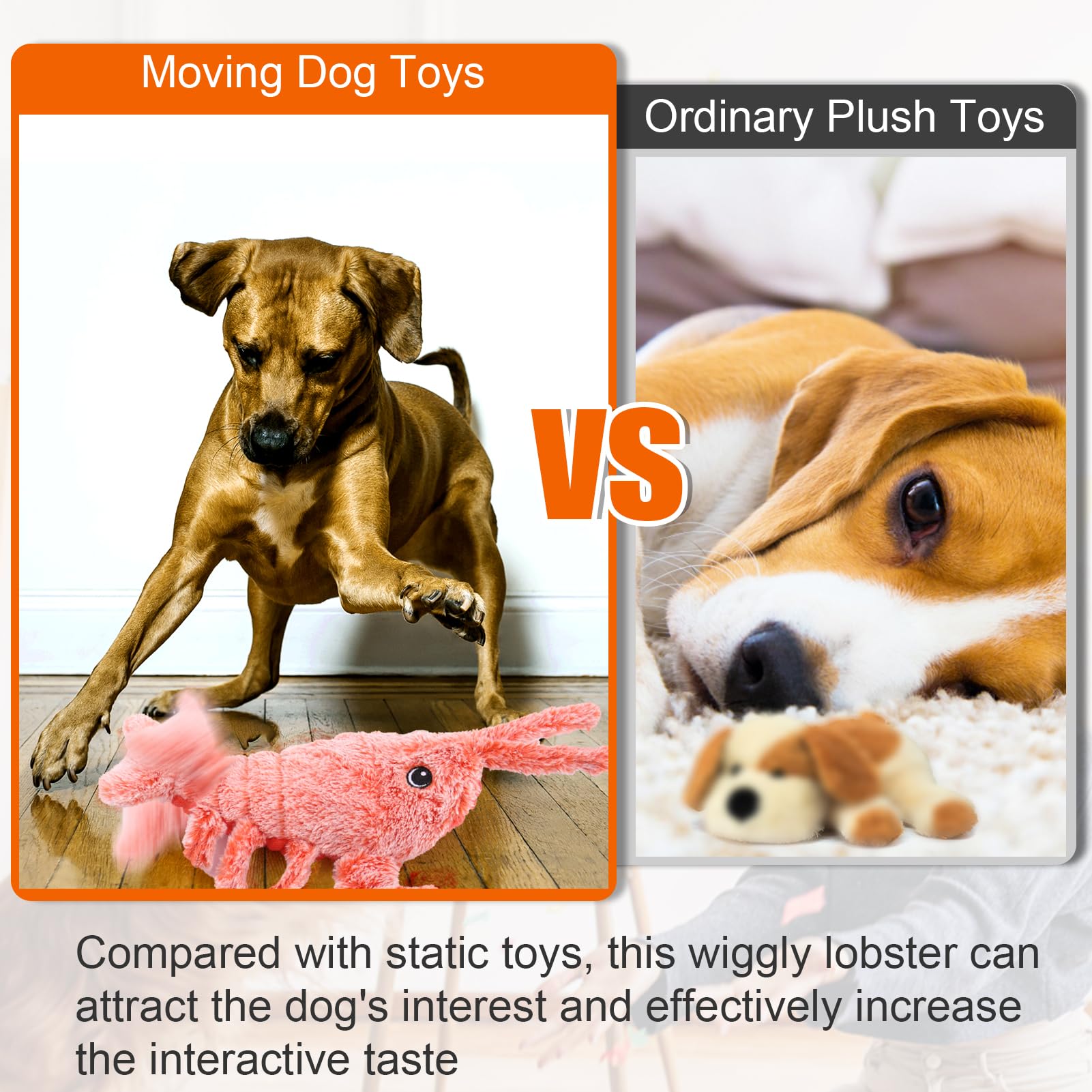 Mity Rain wiggly lobster toy packaging indicates gift-ready design for dog gifts.