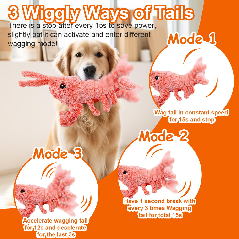 Mity Rain wiggly lobster toy side view shows motion that sparks activity.