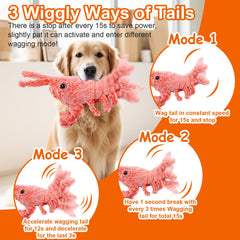 Mity Rain wiggly lobster toy side view shows motion that sparks activity.