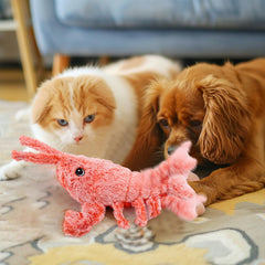 Mity Rain wiggly lobster toy wiggle-action captures dogs' attention and engagement.