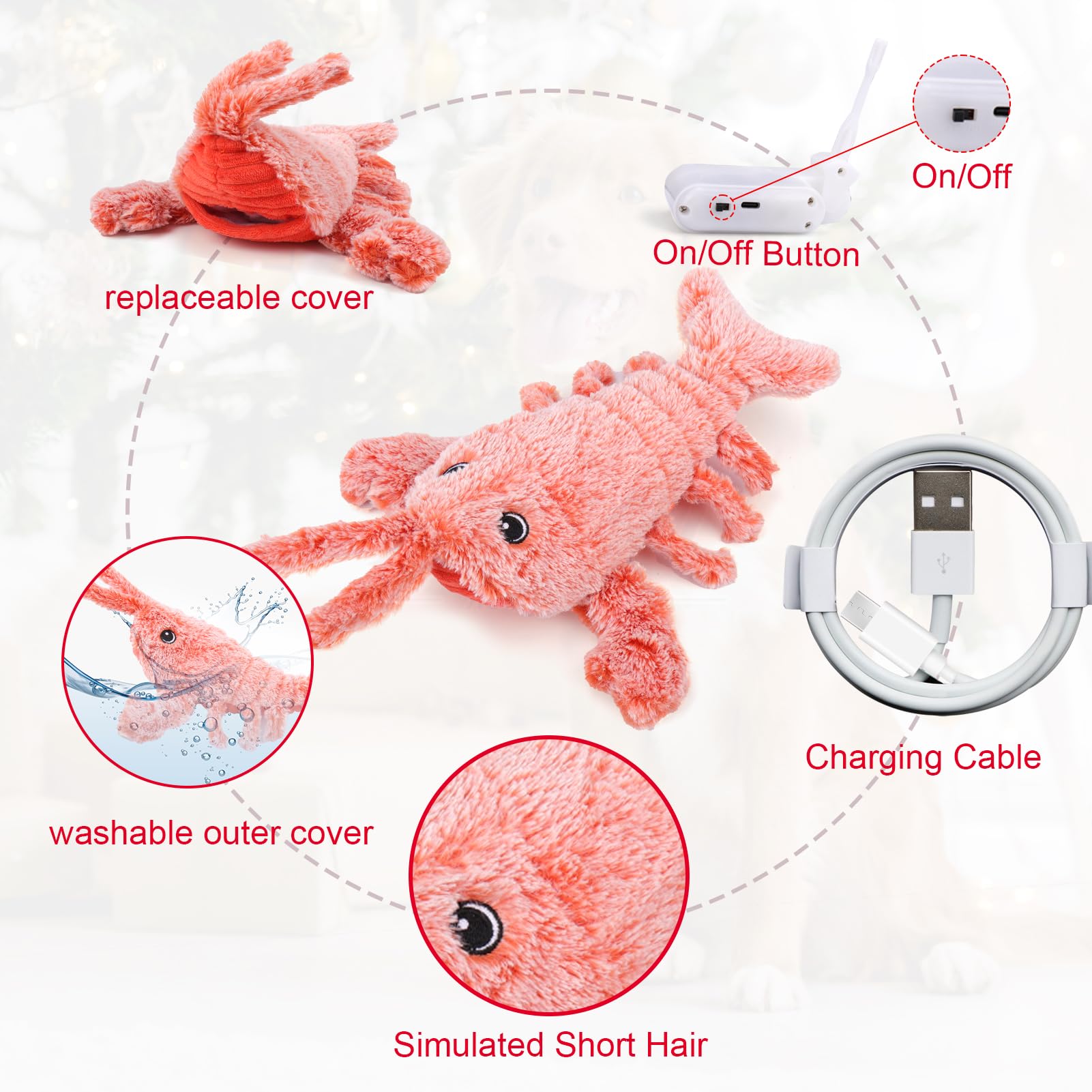 Mity Rain wiggly lobster toy with dog illustrates interactive enrichment.