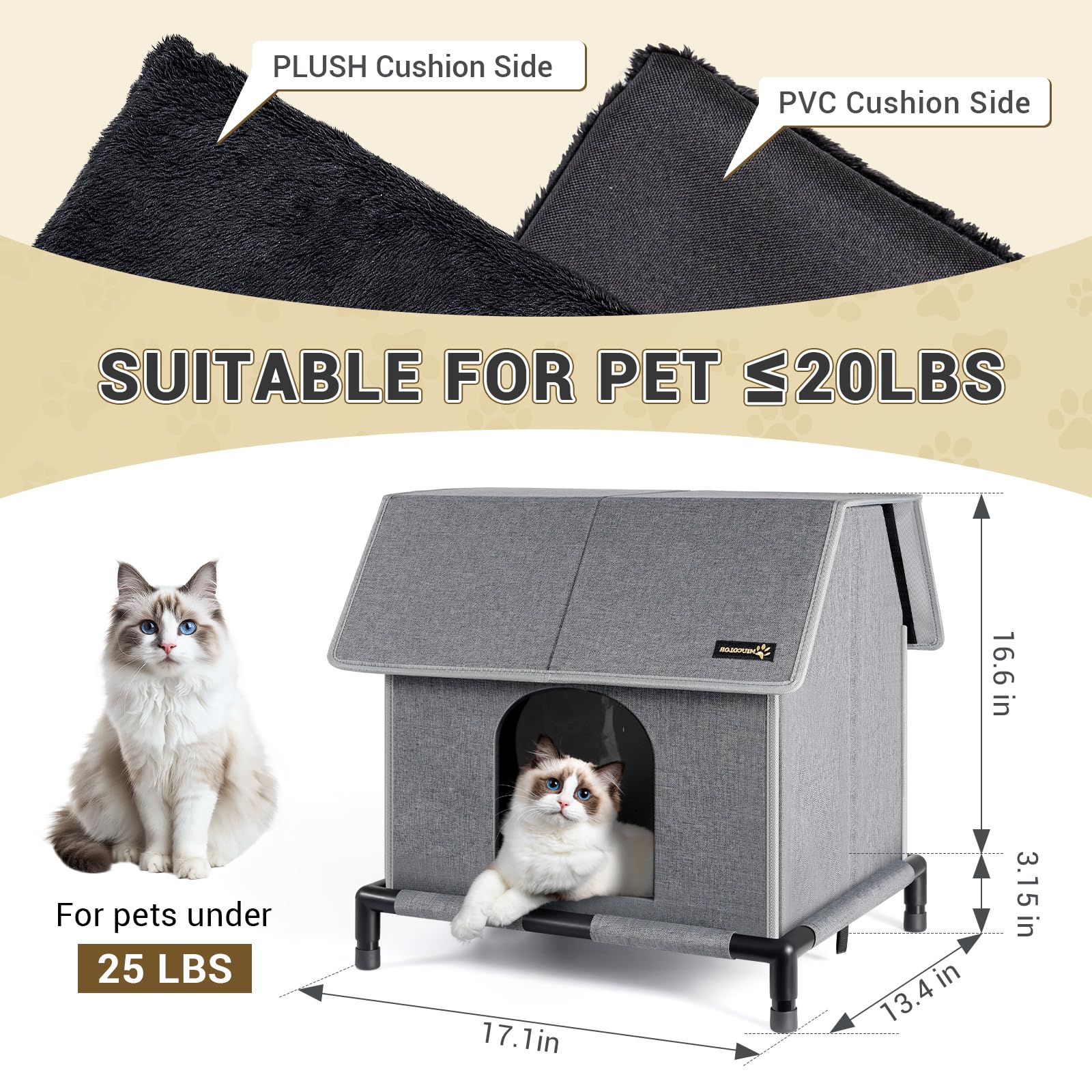 MIU COLOR cat house double-sided cushion for seasonal comfort