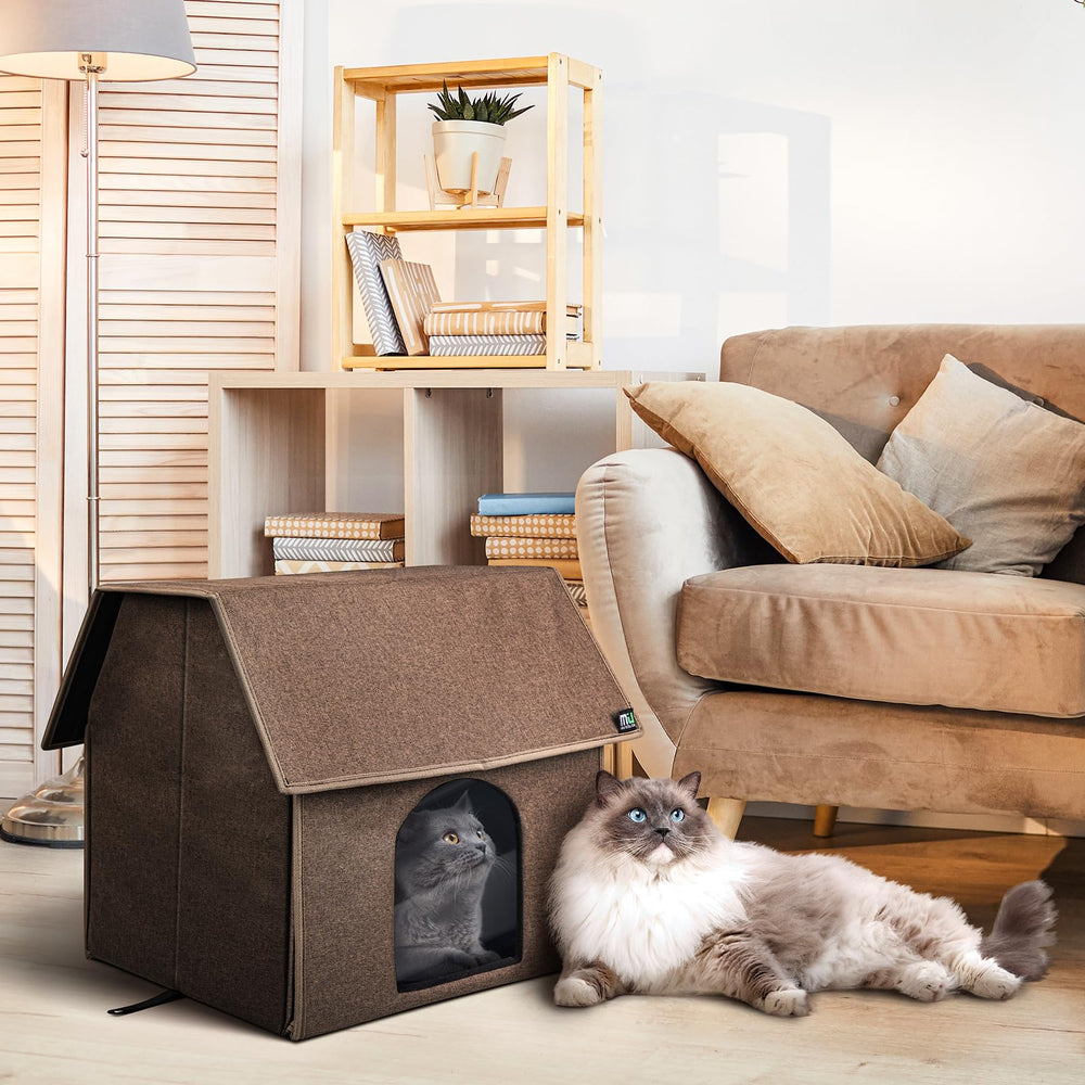 MIU COLOR Outdoor Cat House dimensions 17.1x15x16.6 emphasize roomy space for small pets