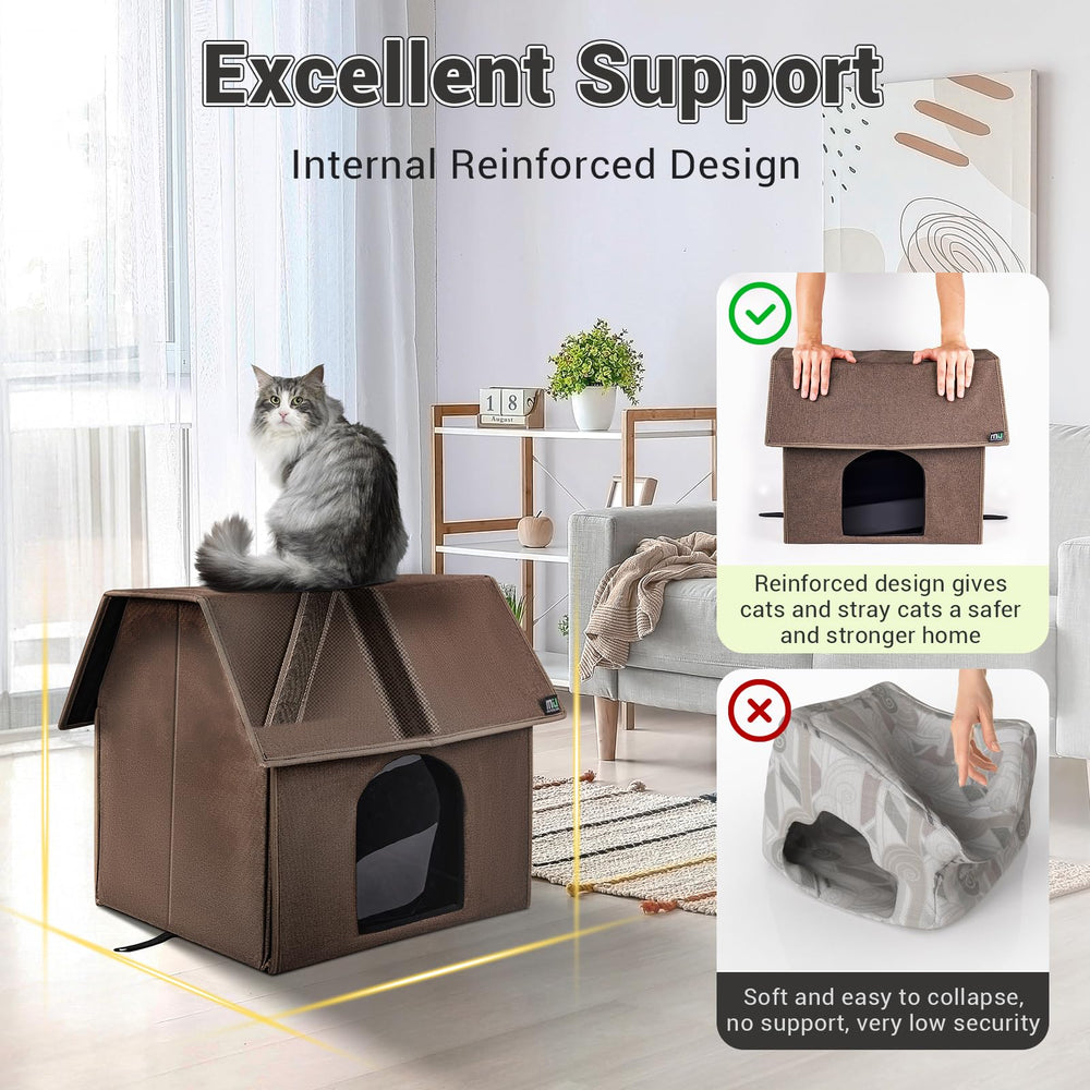 MIU COLOR Outdoor Cat House double-sided cushion offers seasonal warmth or cooling