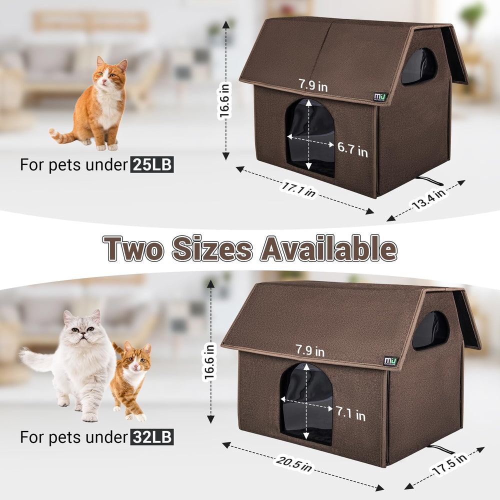 MIU COLOR Outdoor Cat House Easy Clean design with removable mat.