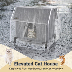 MIU COLOR outdoor cat house elevated frame providing dry shelter above moisture