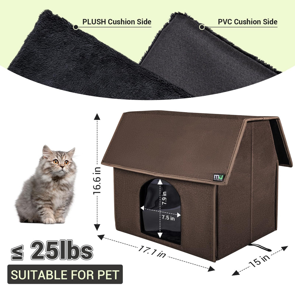MIU COLOR Outdoor Cat House removable mat facilitates easy cleaning and comfort