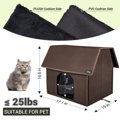 MIU COLOR Outdoor Cat House removable mat facilitates easy cleaning and comfort