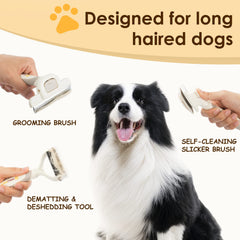 MIU PET 9-teeth dematting brush close-up for gentle tangles removal