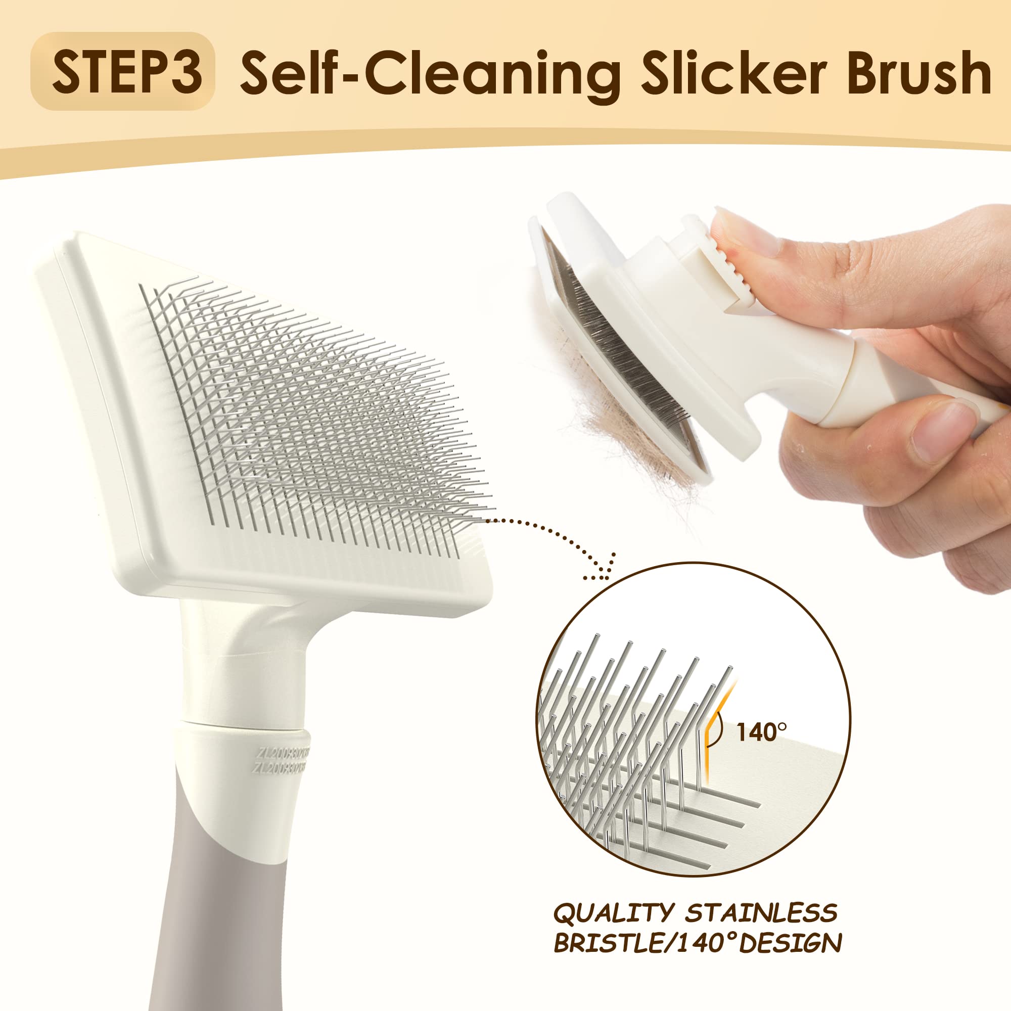 MIU PET ergonomic non-slip handle—comfortable grip during brushing