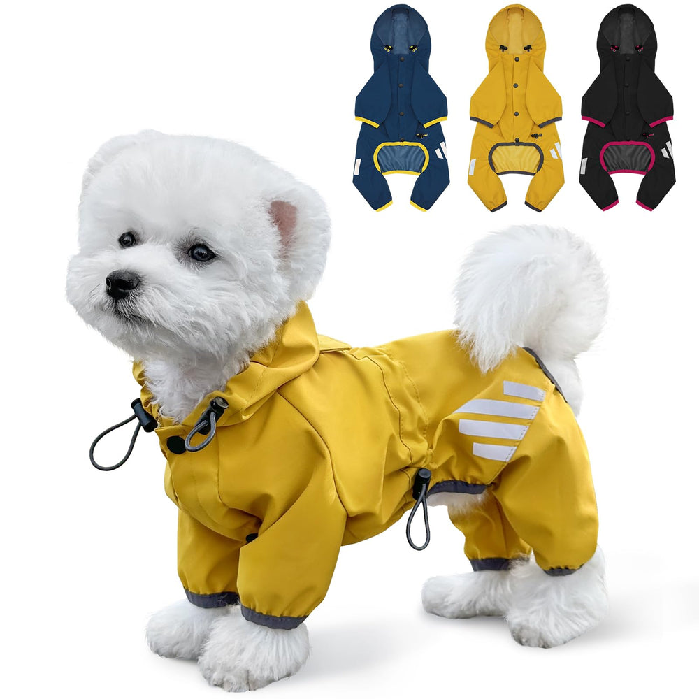 Miucat dog raincoat front view shows waterproof lightweight protection for walks