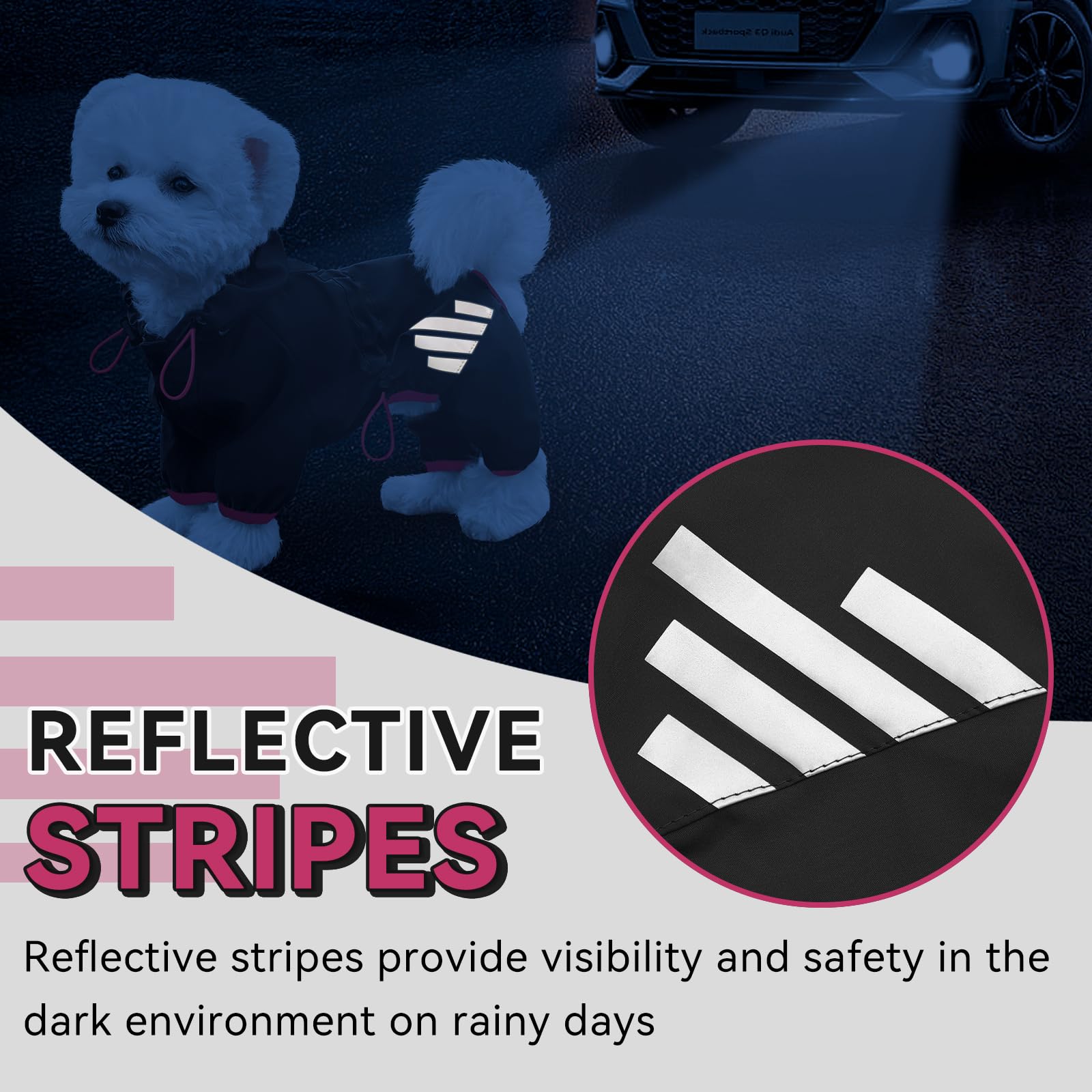 Miucat reflective strips boost night visibility for safer evening strolls